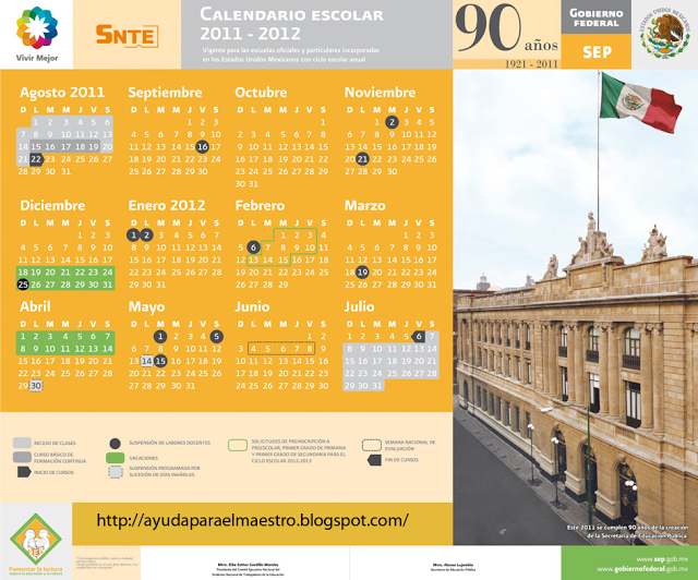 Calendario escolar 2011 2012 SEP  Diario Educación