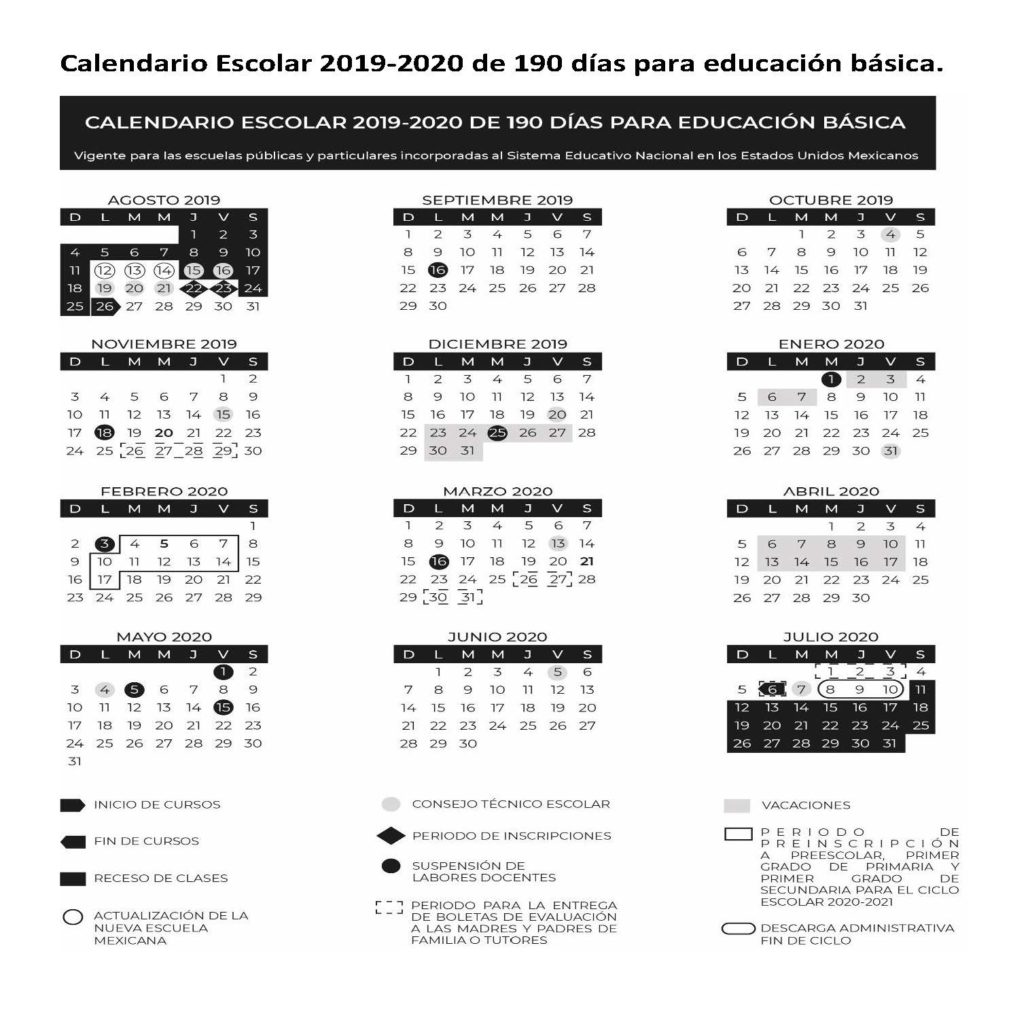 Calendario escolar 2019-2020 SEP | Diario Educación