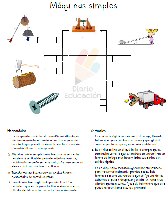 Máquinas Simples Crucigrama Y Sopa De Letras Diario Educación 